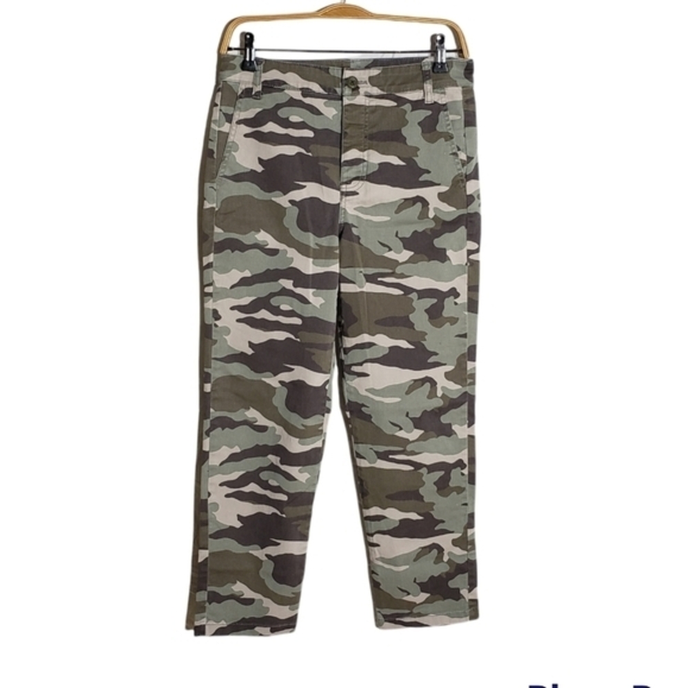 J. CREW Slouchy Boyfriend Camouflage Chino Cropped Pants Size 2 - Picture 5 of 9